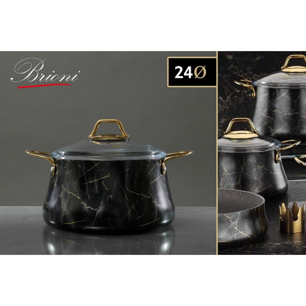 סיר יציקת אלומניום בציפוי אבן שיש גרמני GOLD שחור דגם 7765 סיר יציקת אלומניום בציפוי אבן שיש גרמני GOLD שחור דגם 7765