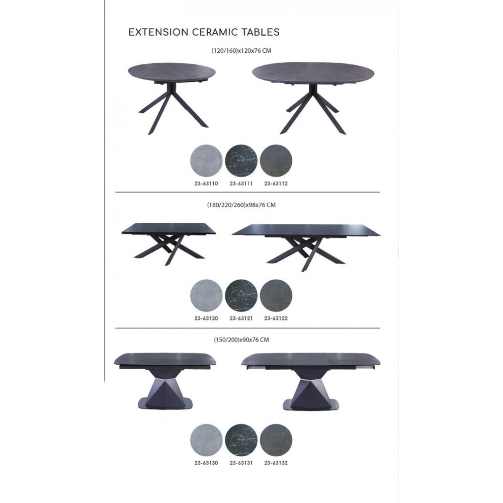 שולחנות זכוכית דמוי שיש נפתח דגם 6655 שולחנות זכוכית דמוי שיש נפתח דגם 6655