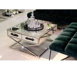 שולחן סלון מרובע רסיטל רגליים נירוסטה