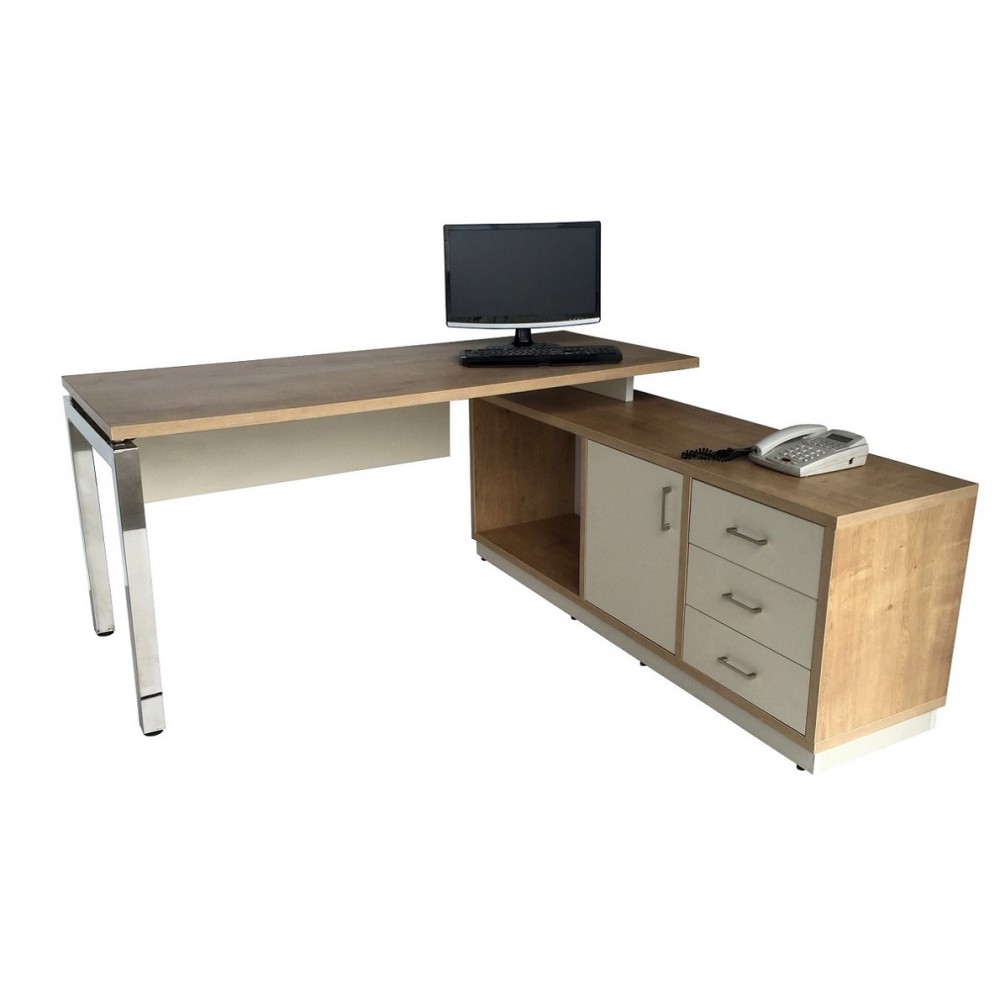 מערכת משרד הכולל שולחן 70*160 + שלוחה דגם 033 מערכת משרד הכולל שולחן 70*160 + שלוחה דגם 033