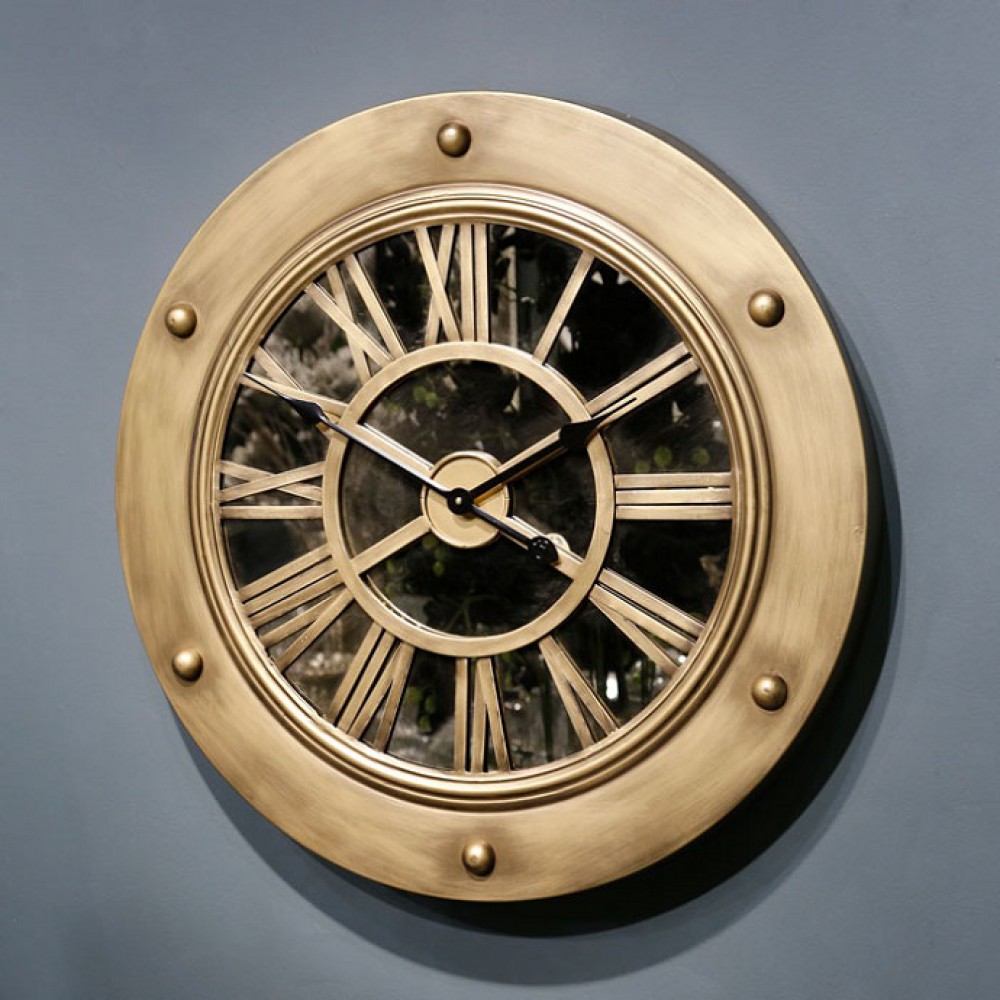 שעון קיר  מתכת משולב מראה דגם 002