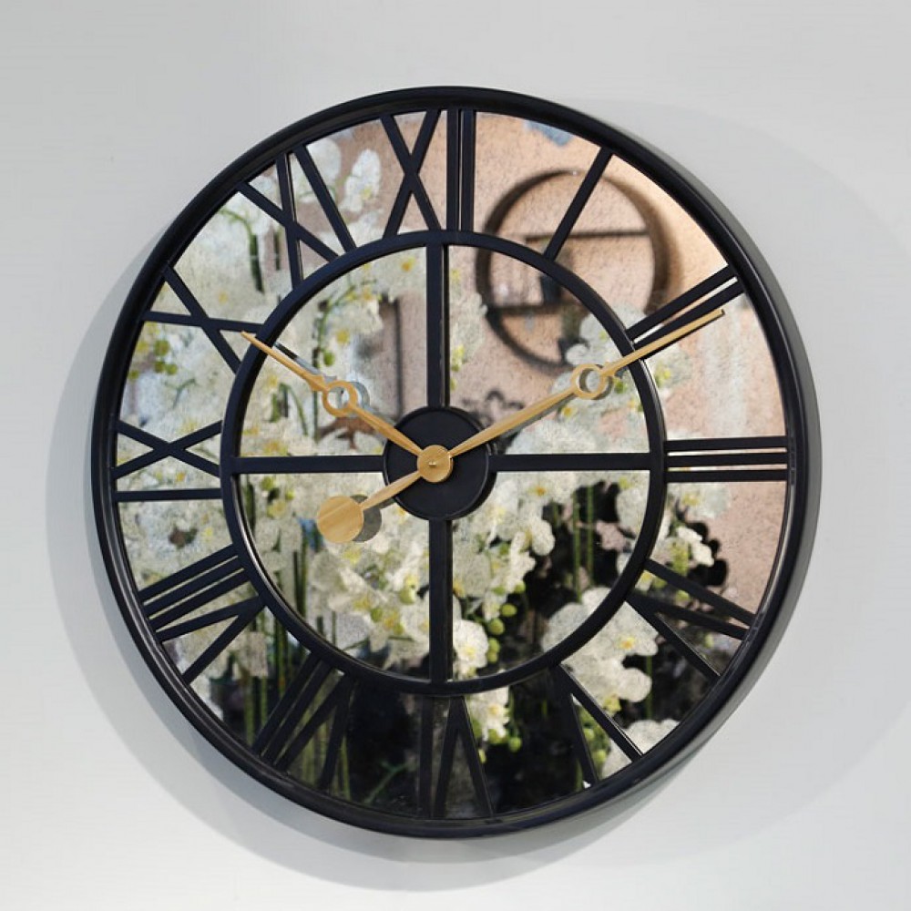 שעון קיר מתכת משולב מראה דגם 388