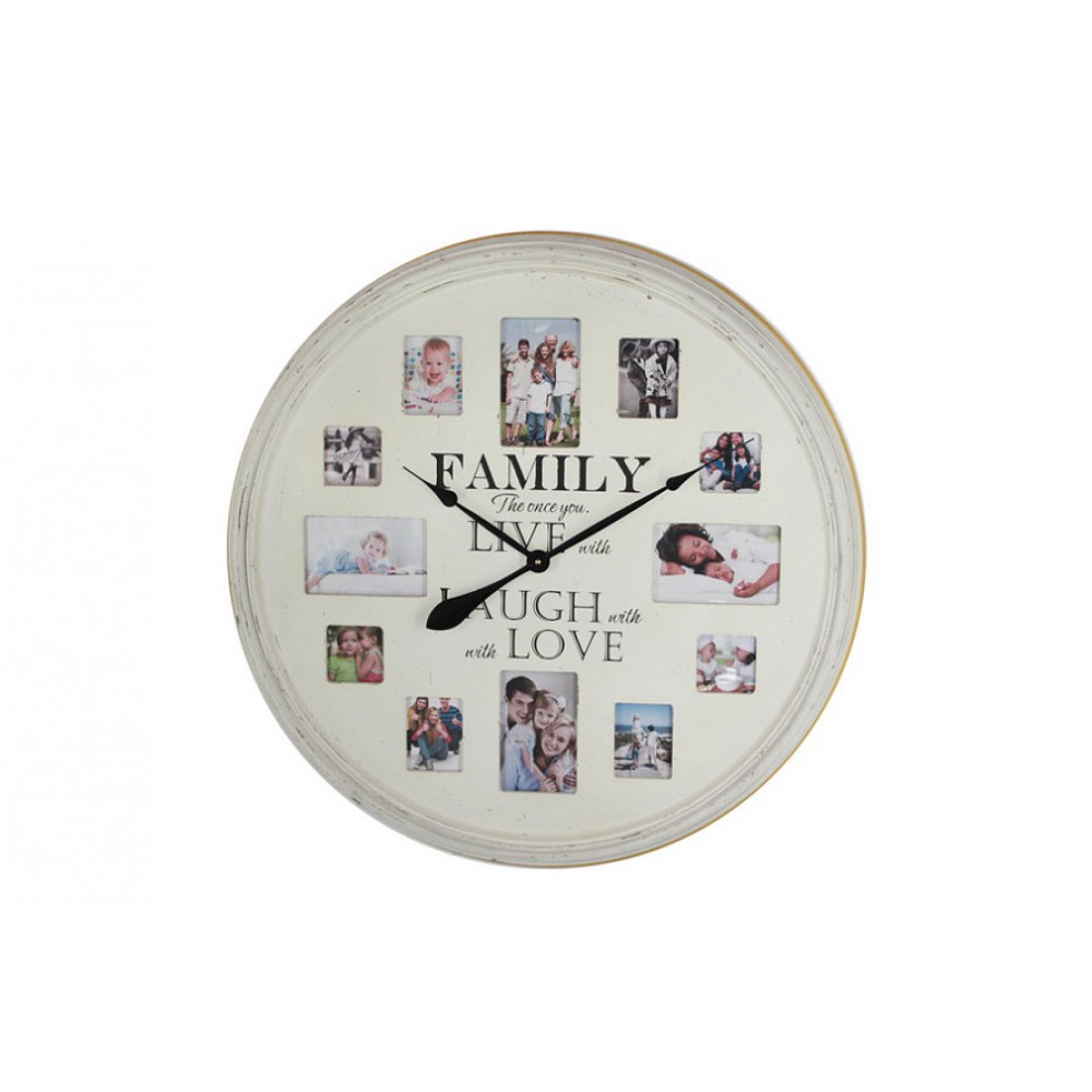 שעון קיר עץ+מסגרות לתמונה דגם 38840