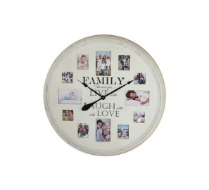 שעון קיר עץ+מסגרות לתמונה דגם 38840