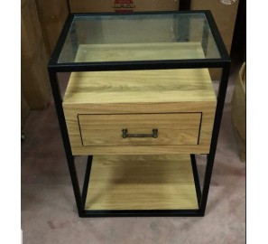 שידת מיטה מגירה אחת ומדף תחתון דגם 77466