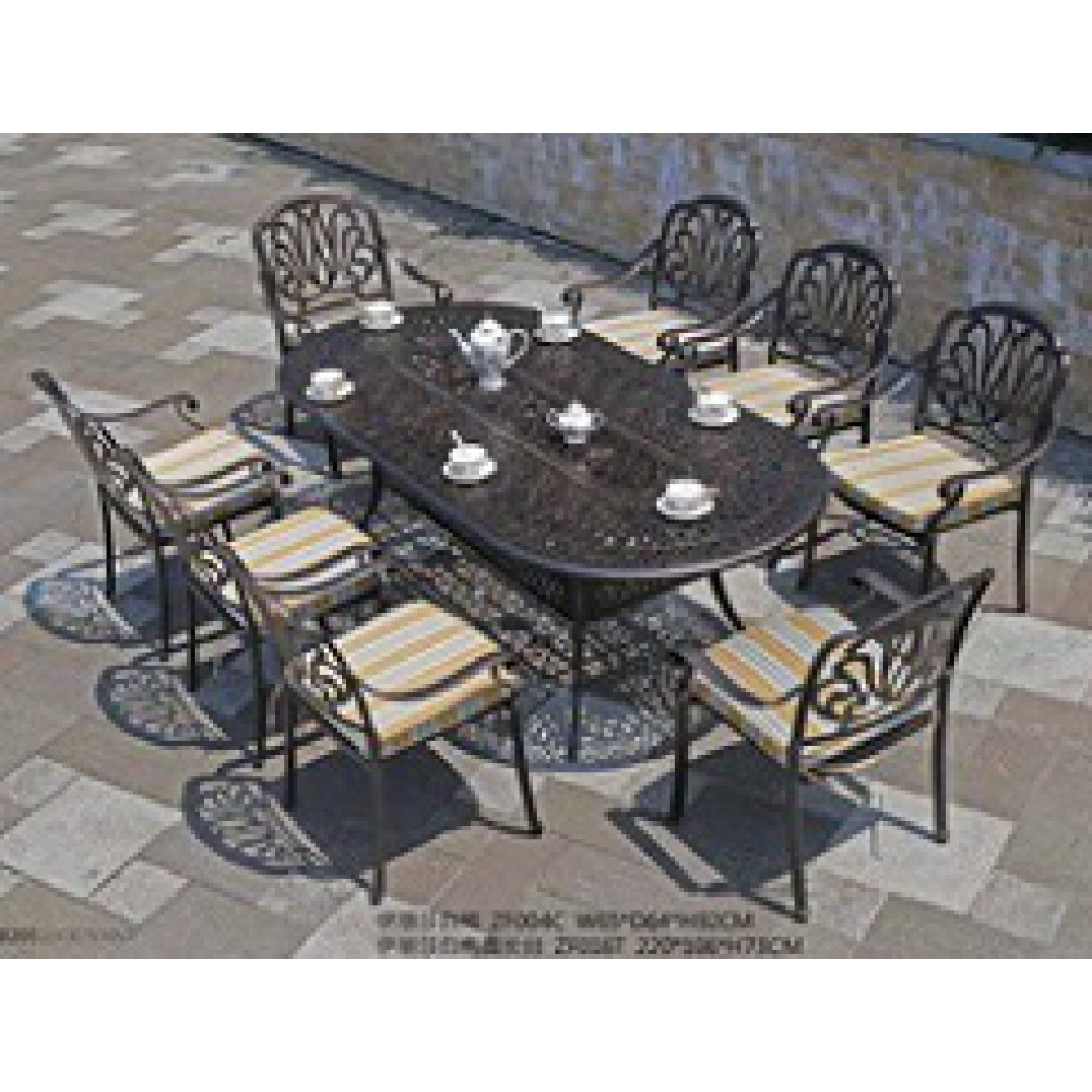 סט ישיבה שולחן 2.2+ 8 כסאות מאלומיניום יצוק דגם 6647 סט ישיבה שולחן 2.2+ 8 כסאות מאלומיניום יצוק דגם 6647