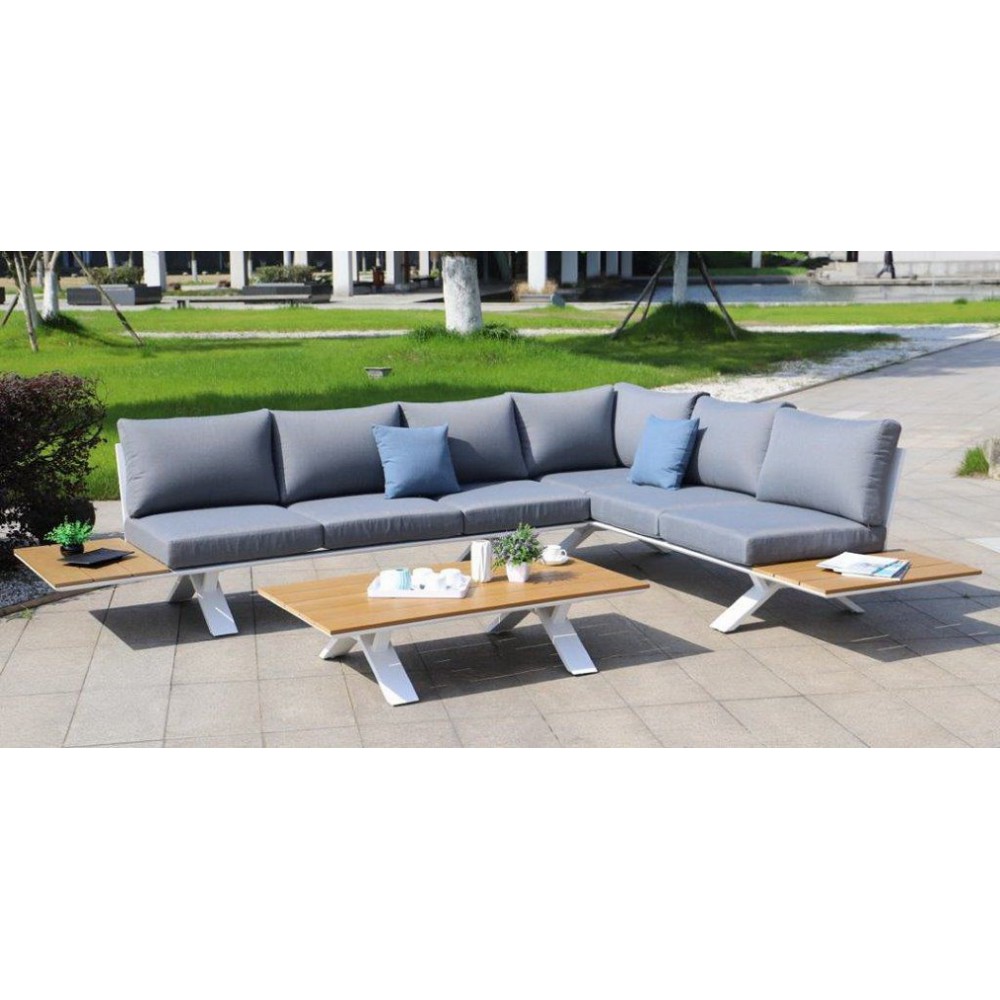 סט סלוני פינתי אלומיניום לבן משולב עץ דגם 8847 סט סלוני פינתי אלומיניום לבן משולב עץ דגם 8847