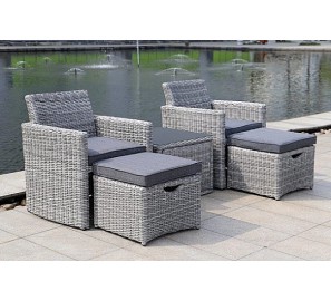 סט ראטן זוגי לגינה עם 2 הדומים ושולחן דגם 7736