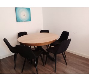 שולחן לפינת אוכל עגול נפתח + 6 כיסאות 8799751