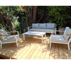 פינת ישיבה תלת לגינה מאלומיניום