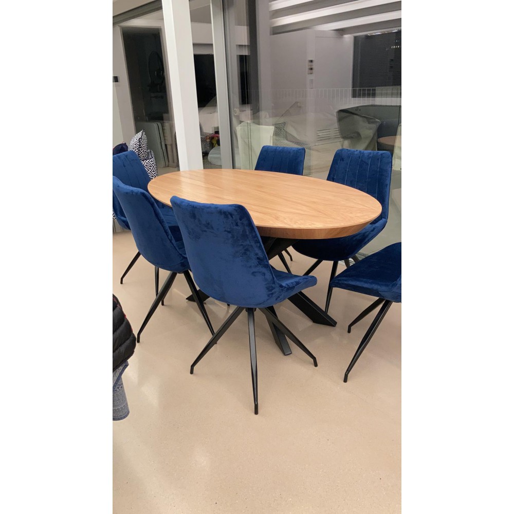 שולחן לפינת אוכל נפתח אליפסה 200מטר גודי +6 כיסאות 24121