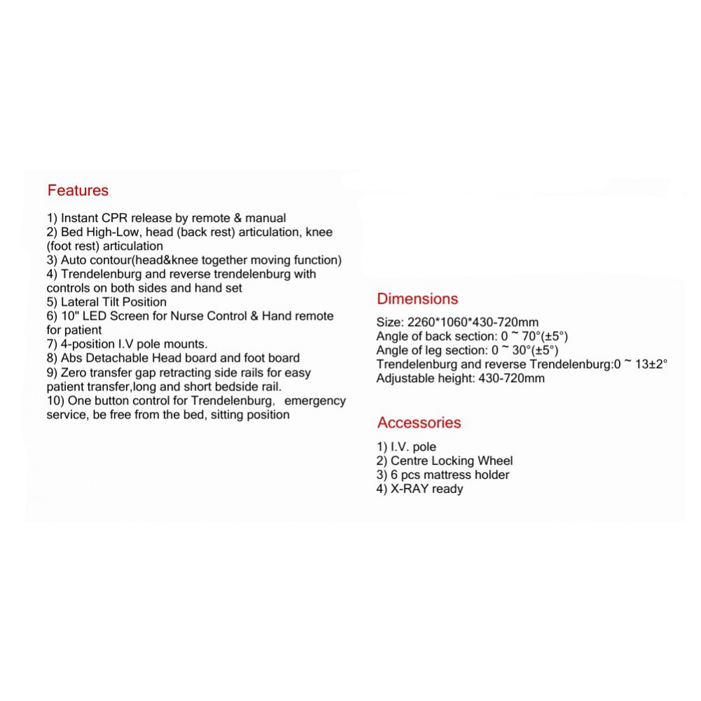 מיטה לבית חולים דגם 1004