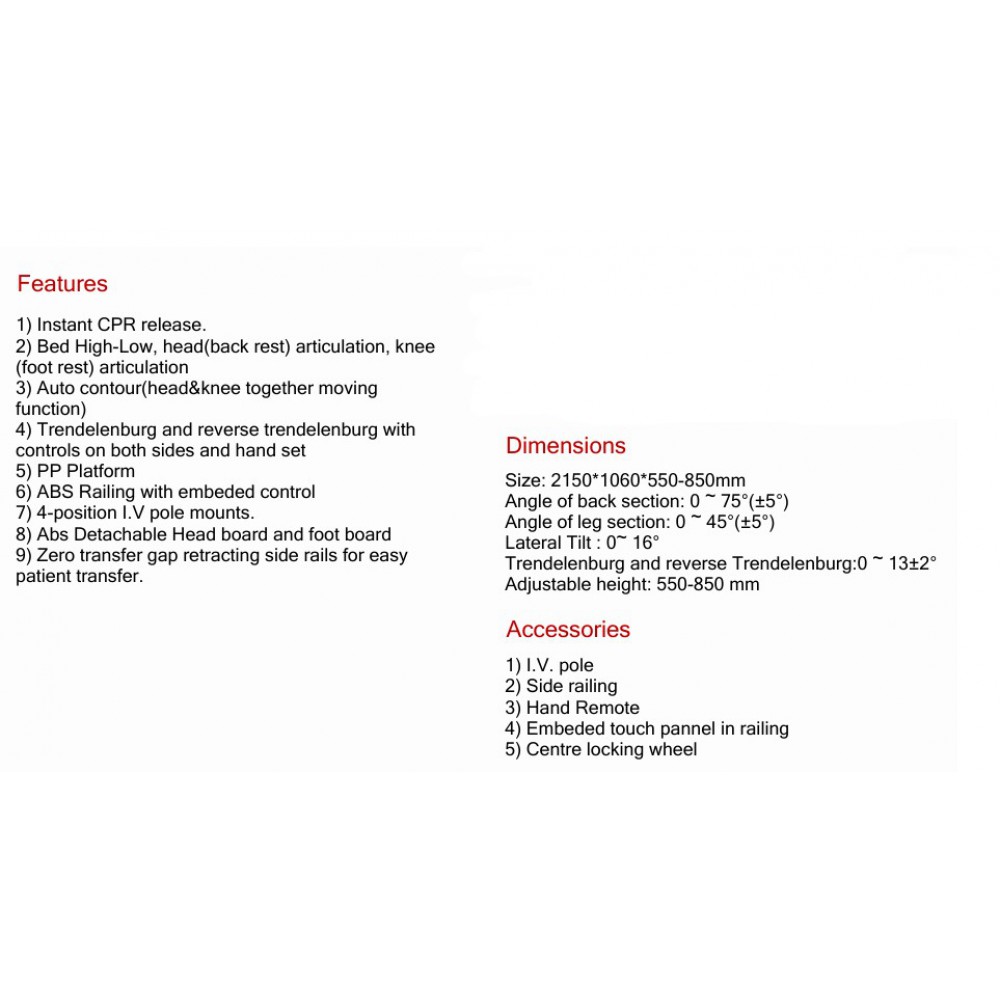 מיטה לבית חולים דגם 1006