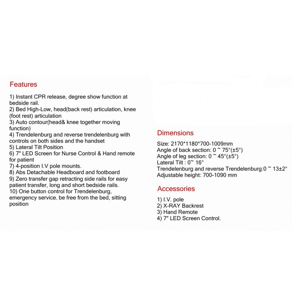 מיטה לבית חולים דגם 1002