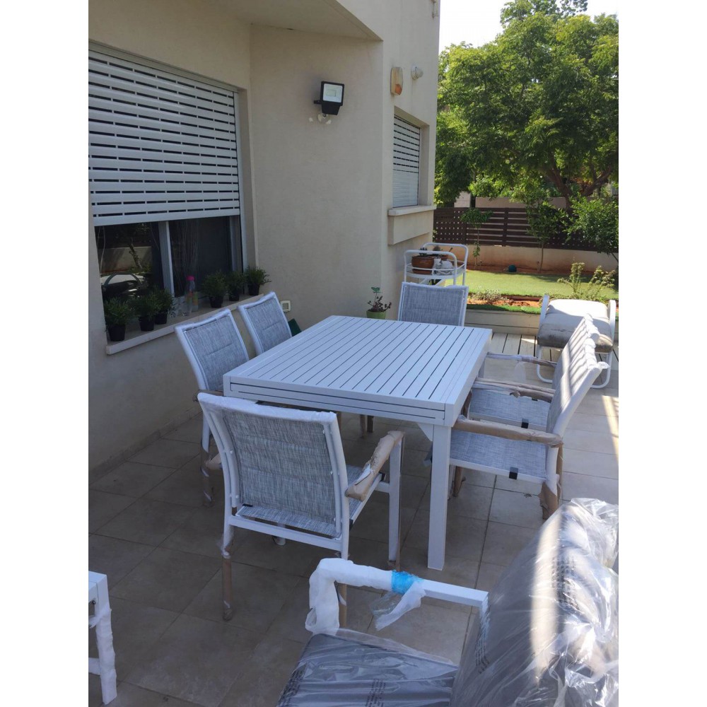 שולחן גינה נפתח 100% אלומיניום 135*100 שולחן גינה נפתח 100% אלומיניום 135*100