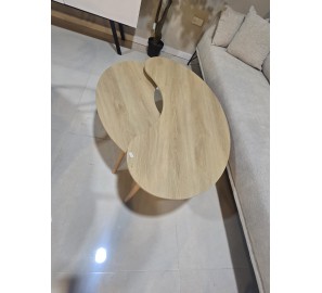 זוג שולחנות לסלון אלון טבעי מתצוגה