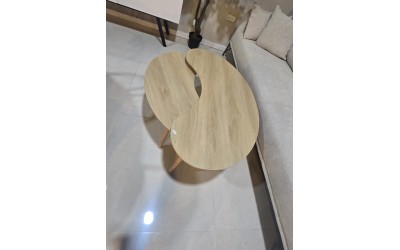 זוג שולחנות לסלון אלון טבעי מתצוגה