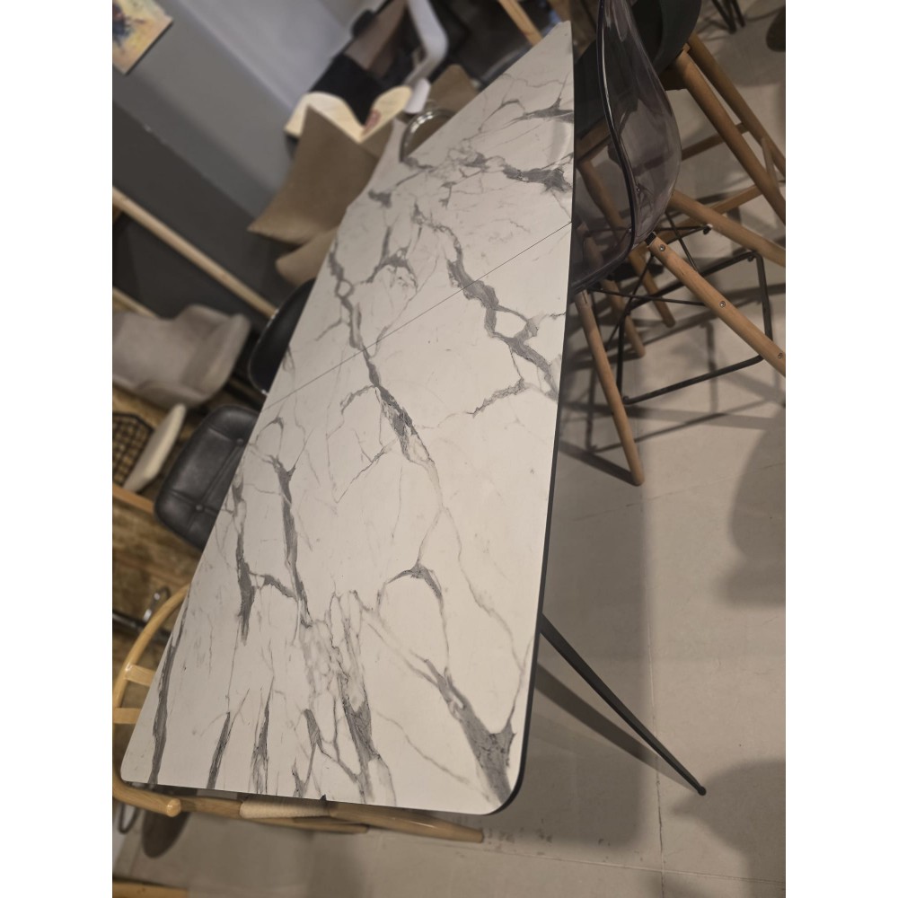 שולחן דמוי שיש 180 נפתח מתצוגה 