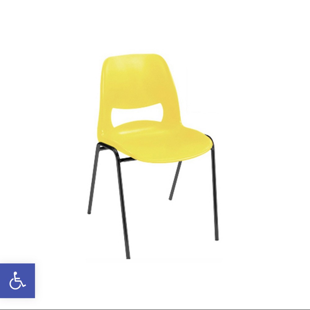 כסא אירוח ותלמיד תוצרת איטליה, גוף פלסטיק, שלד 4 רגליים מתכת