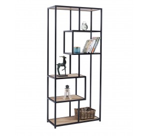 כוננית מדפים שילוב מתכת ועץ 80170 כוננית מדפים שילוב מתכת ועץ 80170