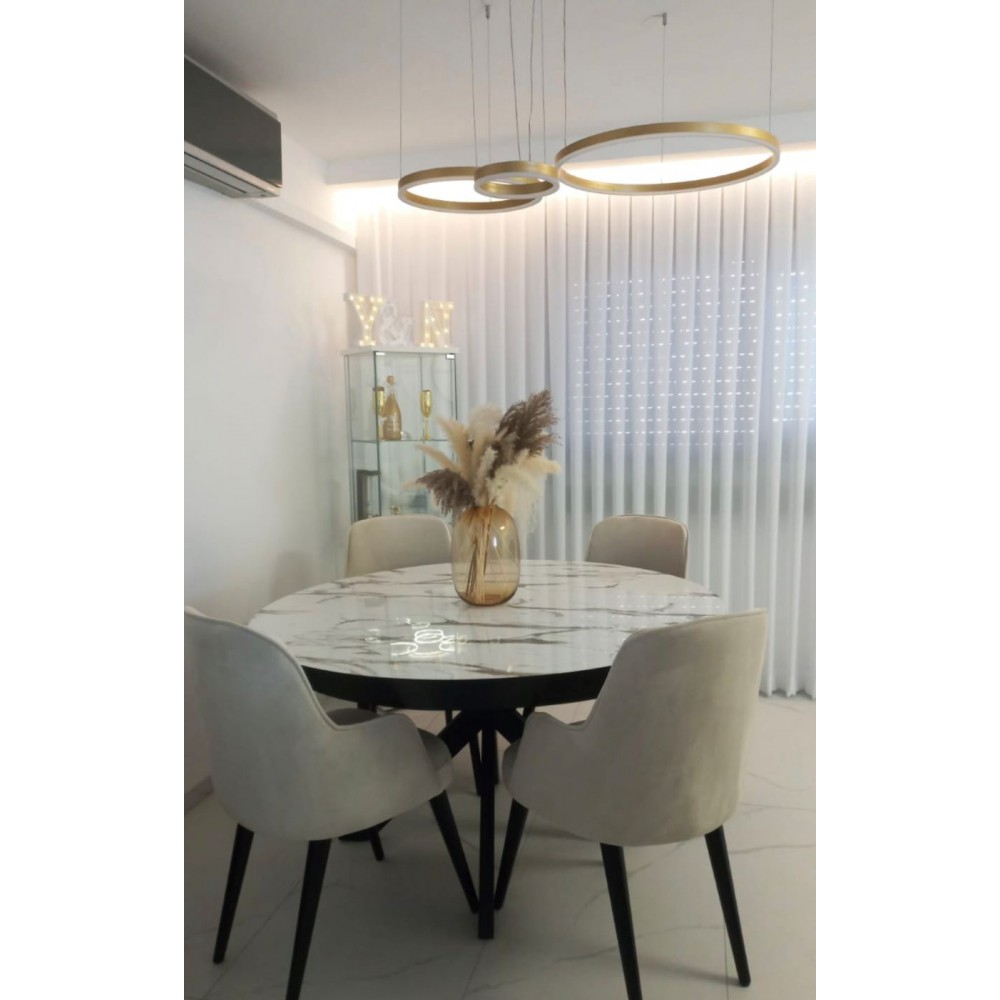 שולחן עגול  בסיס עליון דמוי שיש 