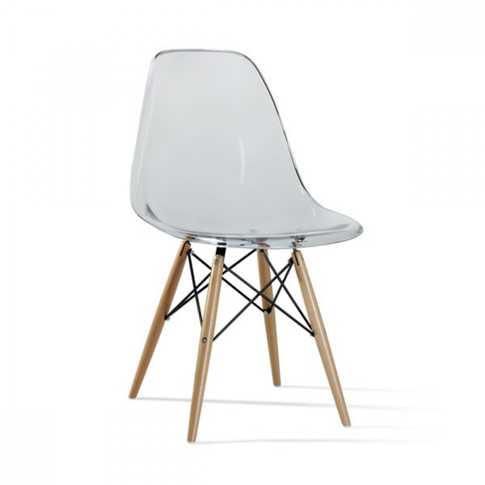 דגם כסא שקוף שלוב עץ לפינת אוכל 555444545