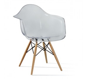  דגם כסא שקוף שלוב עץ לפינת אוכל 75546