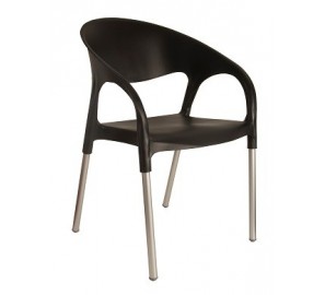 דגם כסא מפלסטיק 1159 אפור עם רגליים מאלומיניום