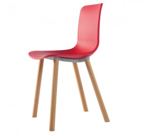 כיסא פלסטיק רגליי עץ לפינת אוכל 646