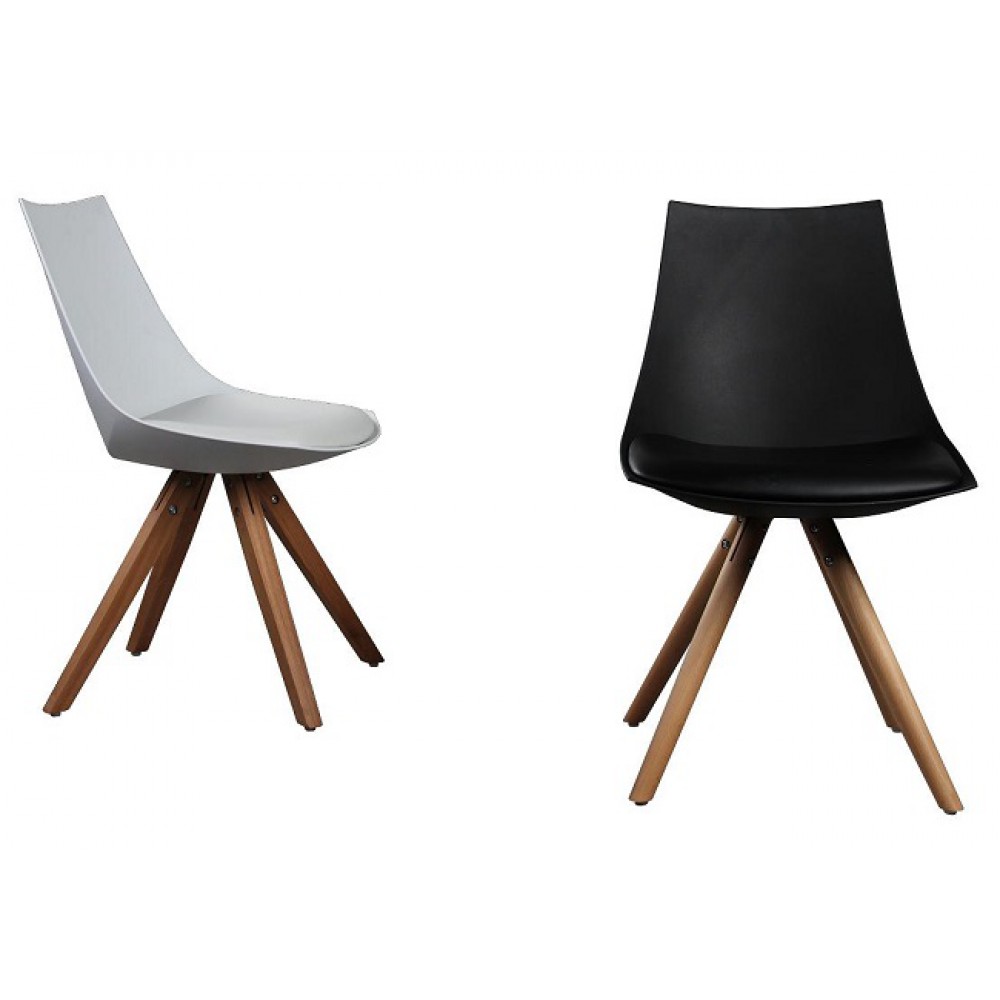 כסא רגלי עץ מושב פלסטיק לפינת אוכל/אורח 3794