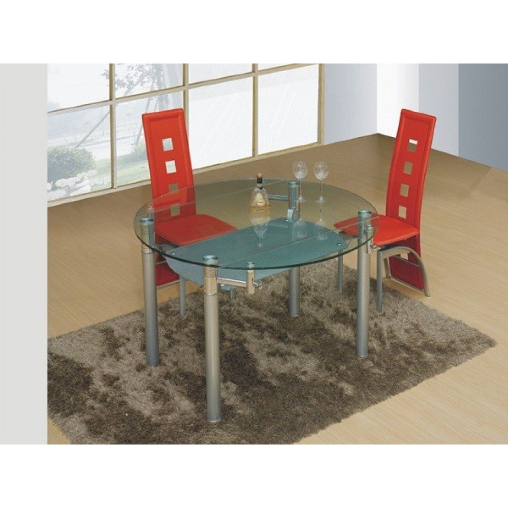 דגם שולחן לפינת אוכל מזכוכית עגול