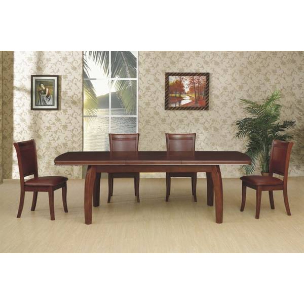 דגם שולחן מעץ 160(220)90Xסמ כולל 6 כיסאות