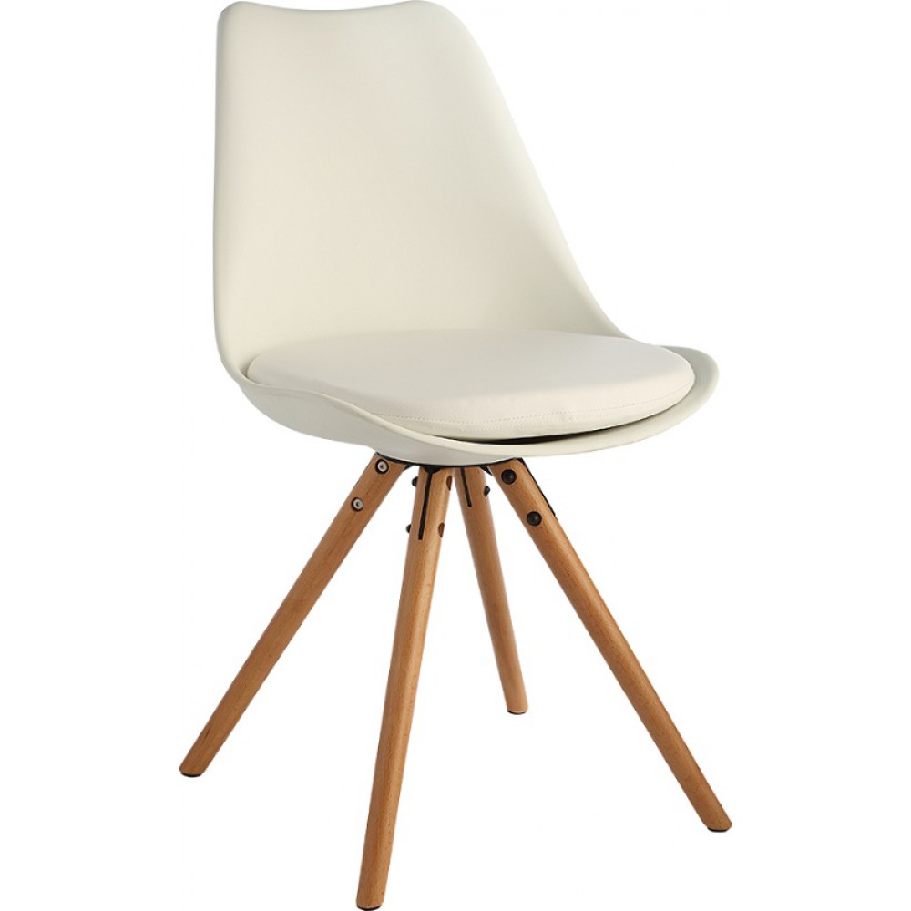 כסא פלסטיק רגלי עץ לפינת אוכל 119457