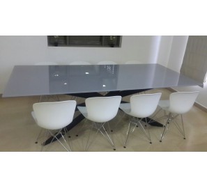 כסא פלסטיק רגליי עץ לפינת אוכל 19648