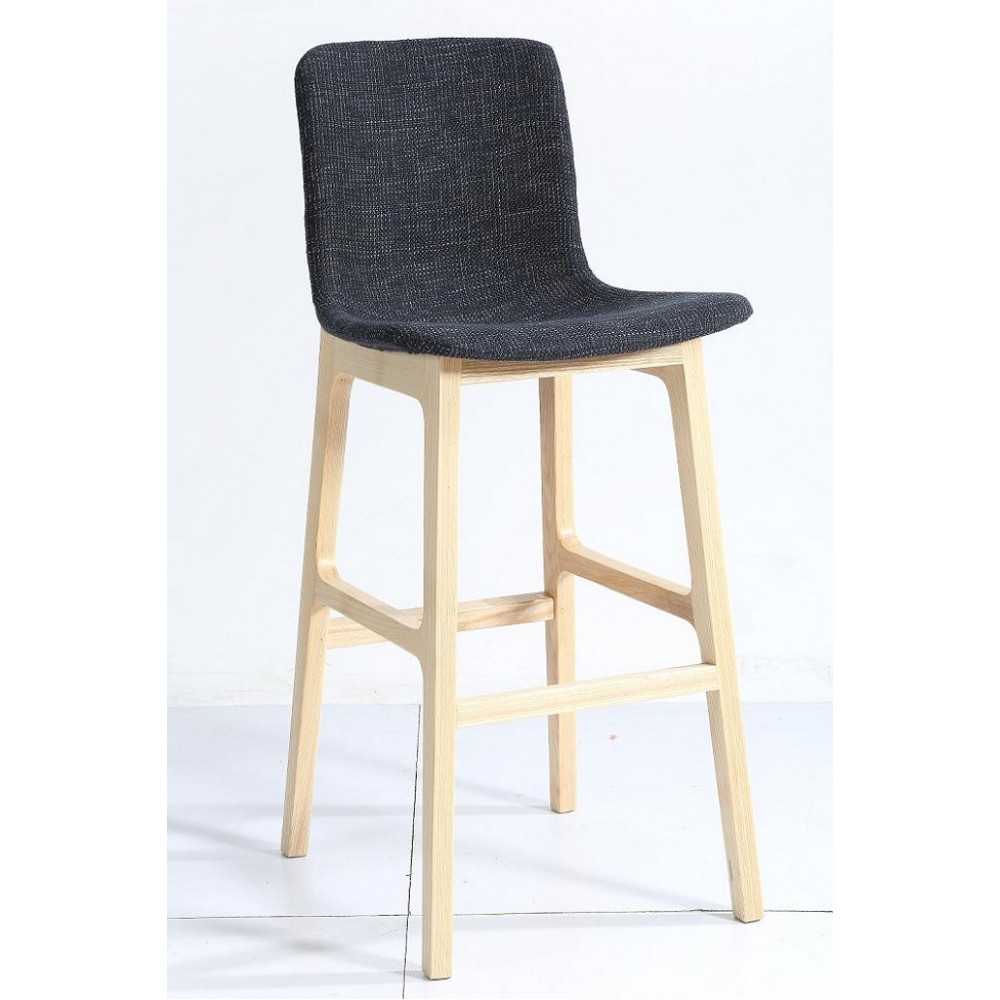 כסא בר גובה 65 רגלי עץ מושב דמוי עור 875