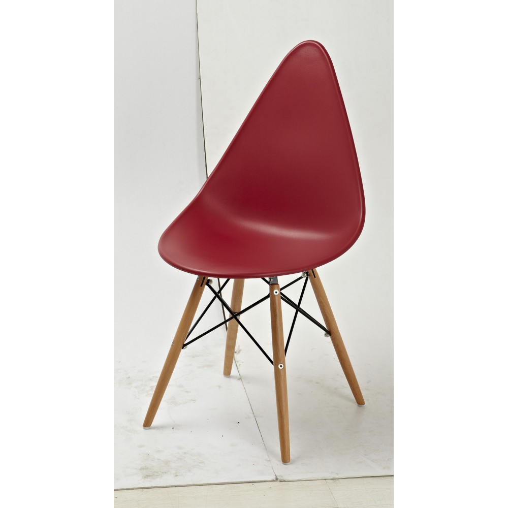 כיסא לפינת אוכל רגלי עץ מושב פלסטיק 119647