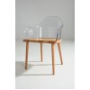 כסא לפינת אוכל שקוף רגל מעץ 885647