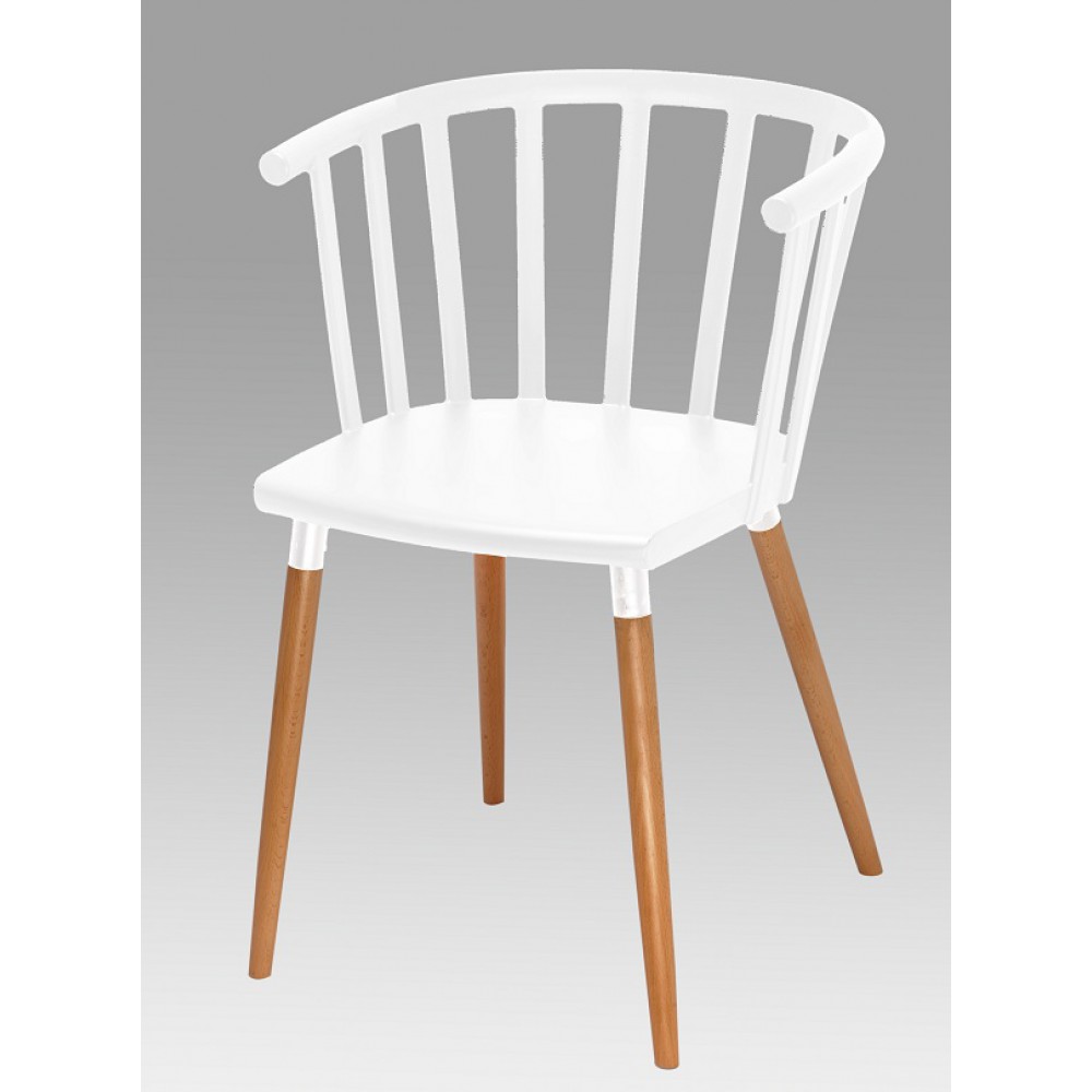 כסא פלסטיק רגלי עץ 228847