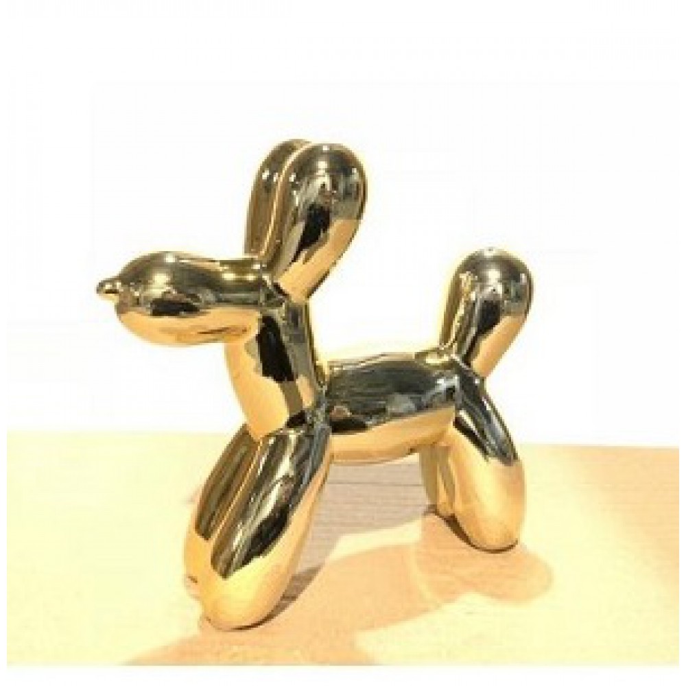 פסל כלב מקרמיקה זהב