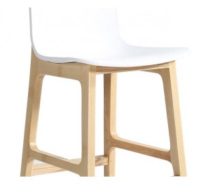 כסא בר רגלי עץ מושב פלסטיק 85772