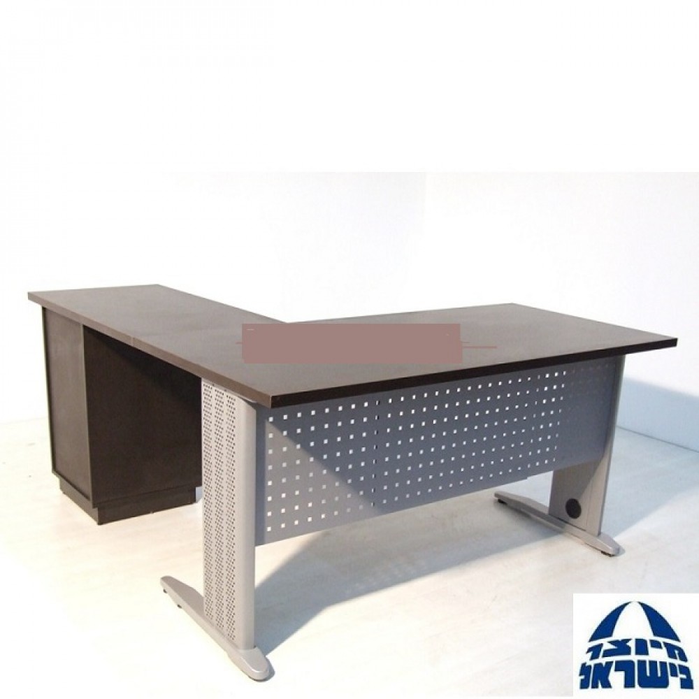 שולחן משרדי 1.80 פלטה ישרה רגליים מתכת כולל שלוחה