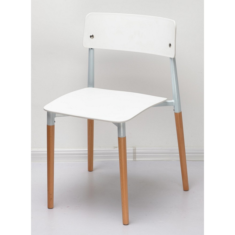 כסא פלסטיק עם שילוב רגלי עץ 334564