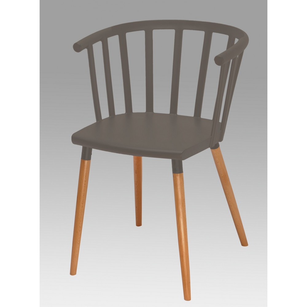 כסא פלסטיק רגלי עץ 228847