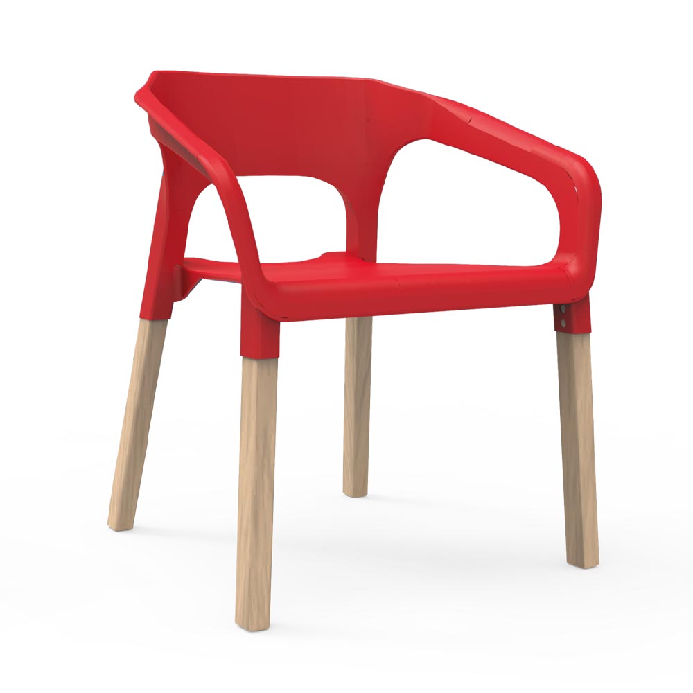 כסא פלסטיק שילוב עץ 34877 כסא פלסטיק שילוב עץ 34877