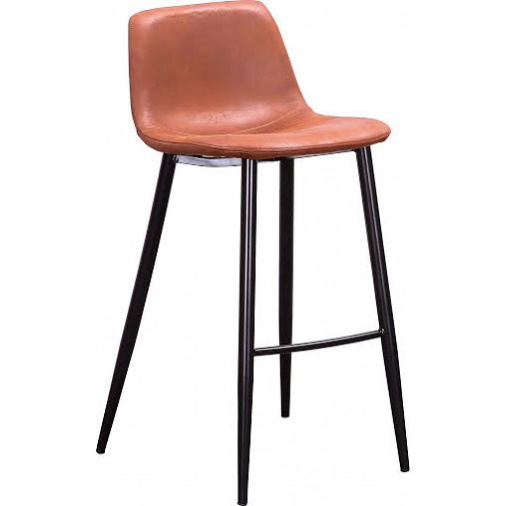 כיסא בר מושב מרופד ורגל מתכת שחורה 122445