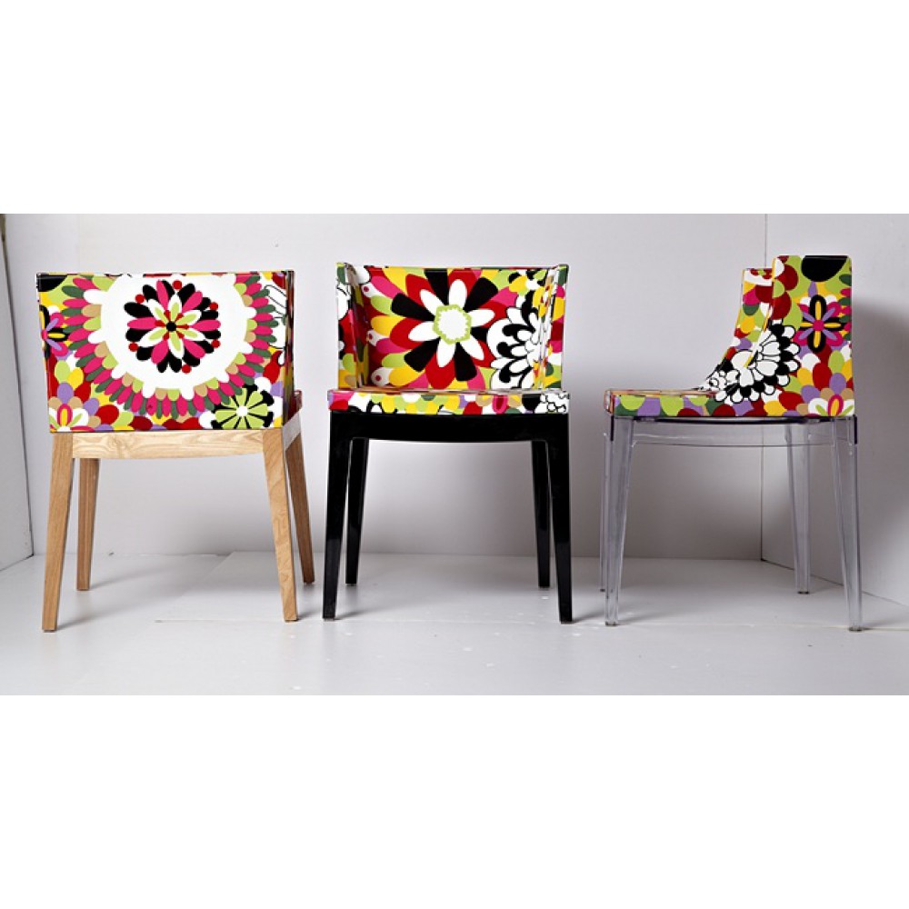 כסא רגליים שקופות מושב מרופד לפינת אוכל 115648