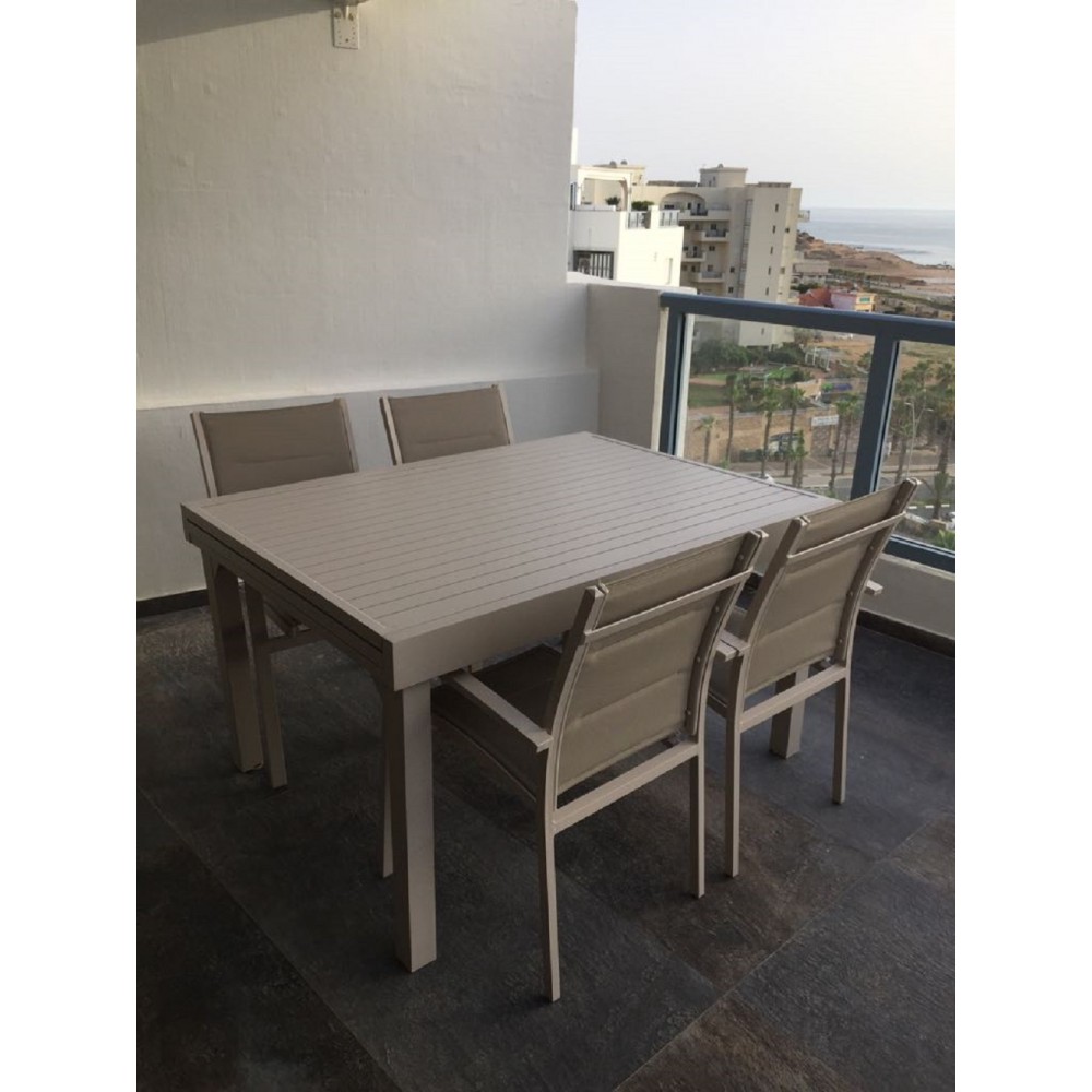 שולחן גינה נפתח 100% אלומיניום 135*100 שולחן גינה נפתח 100% אלומיניום 135*100