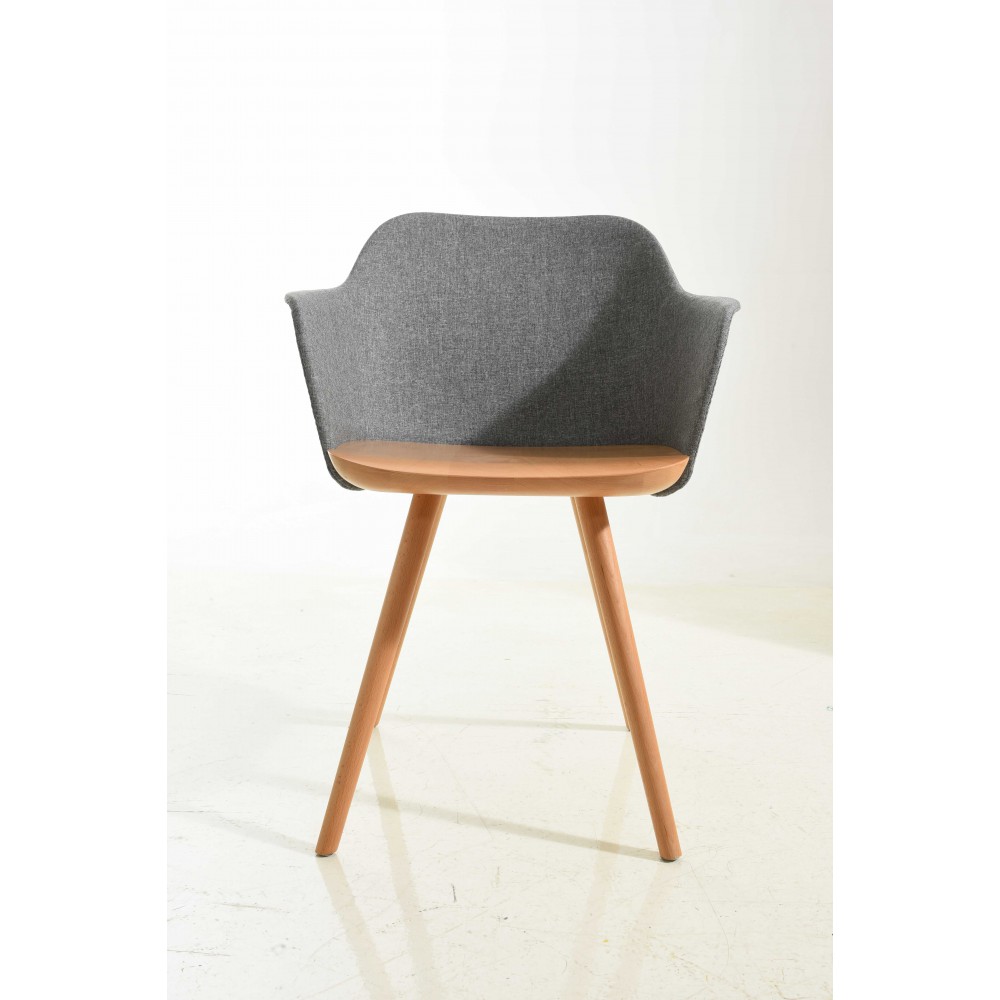 כסא פינת אוכל גב מרופד מושב עץ 0085