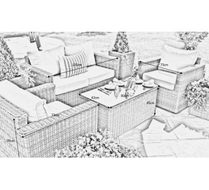 564467 סלון ראטן עגול דגם פלורידה (FLORIDA)-ריהוט גן