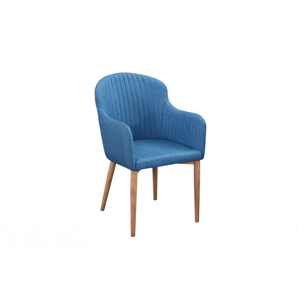 כסא לפינת אוכל מרופד רגלי עץ 55568